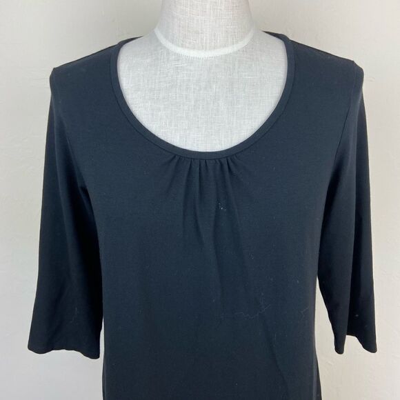 Eileen Fisher 3/4 Sleeve Scoop-Neck Top - Picture 3 of 6